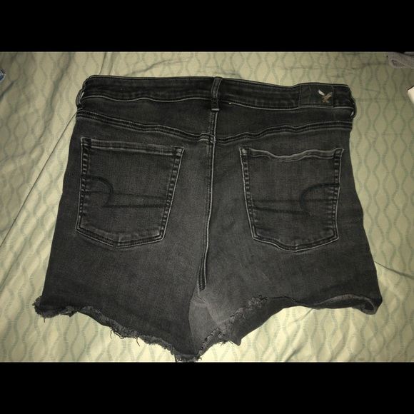 Black High Rise American Eagle Jean Shorts - Picture 2 of 4